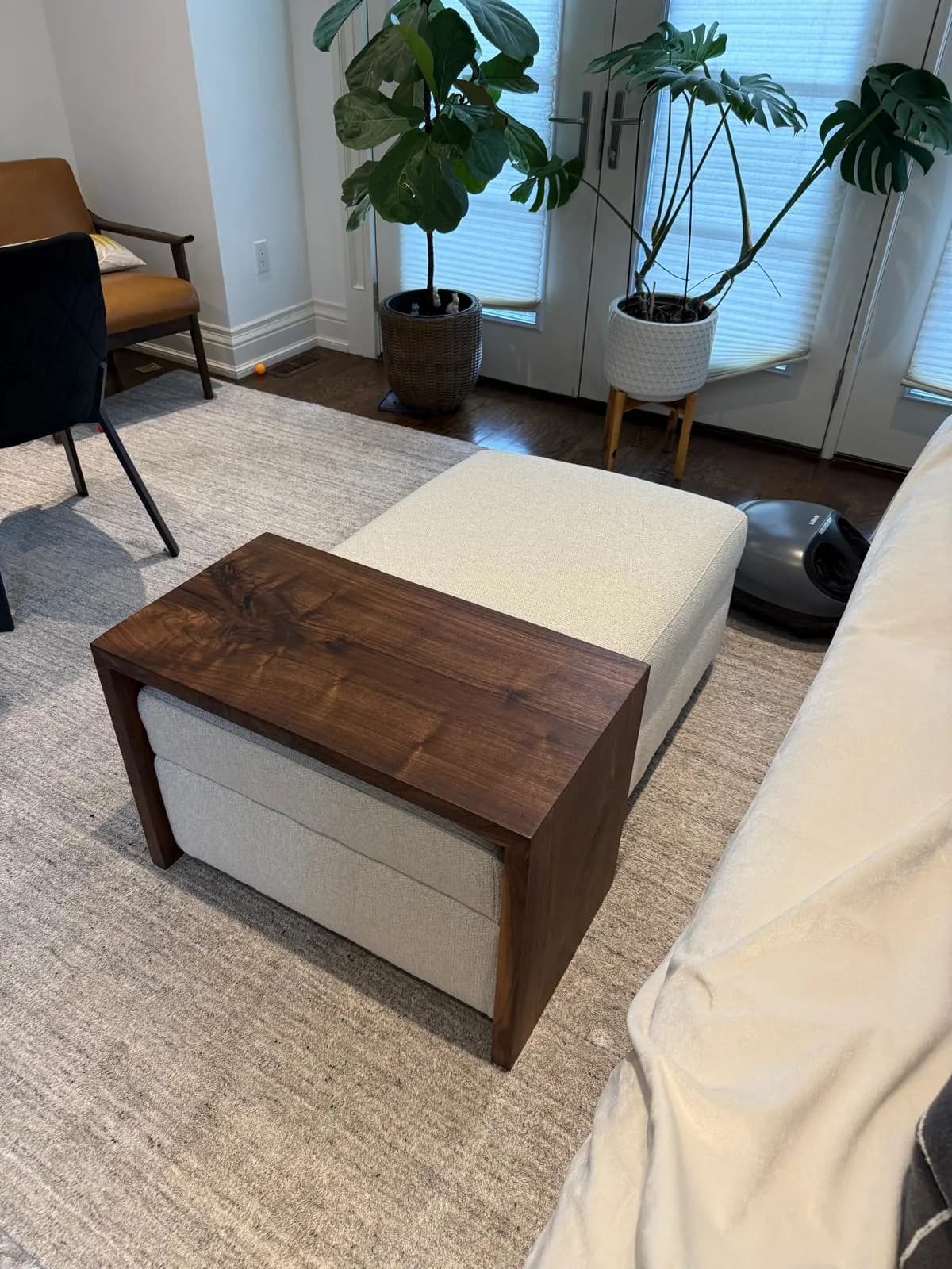 Walnut Ottoman Table — main view
