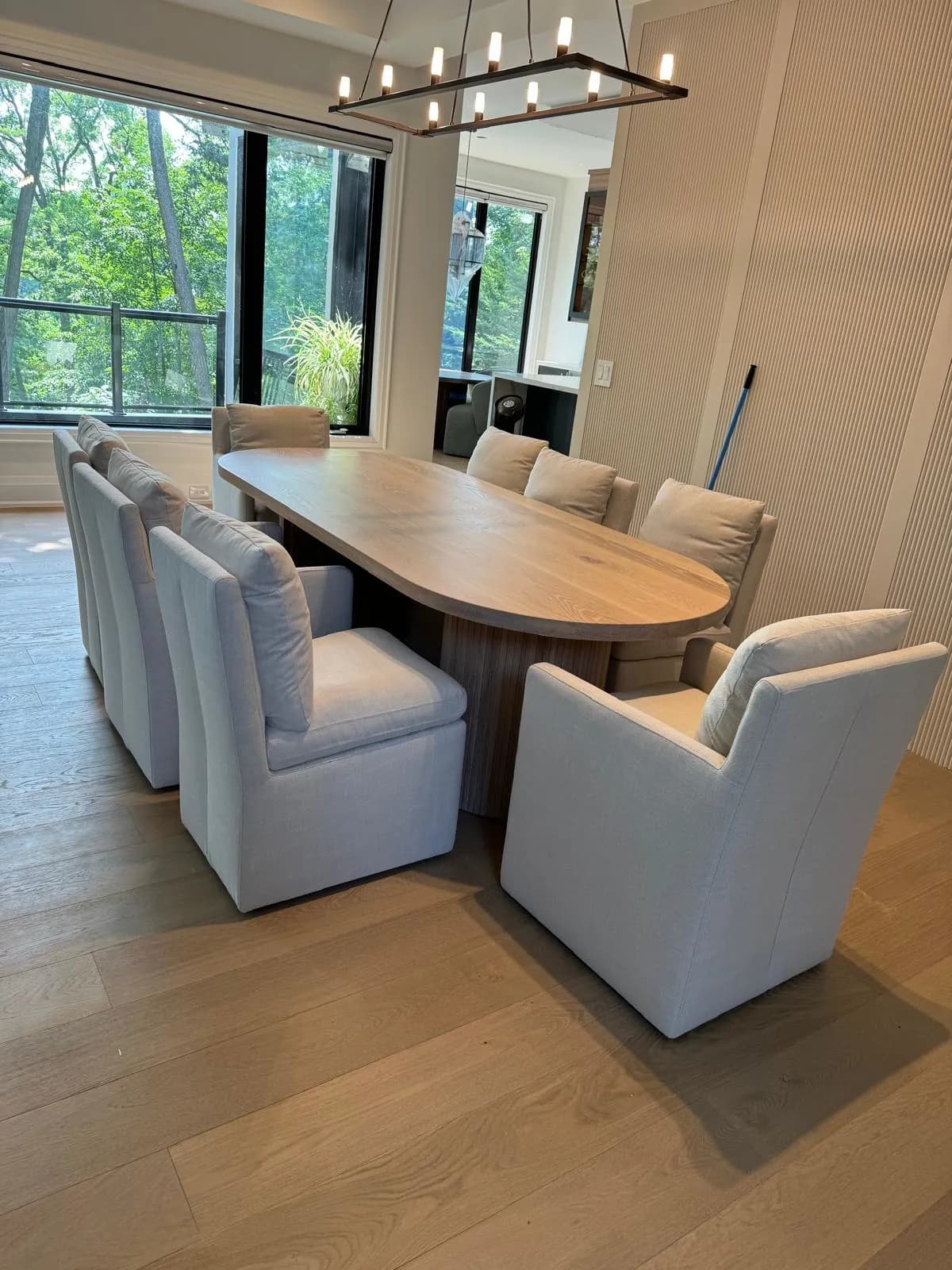 White Oak Semi Circle Table — main view
